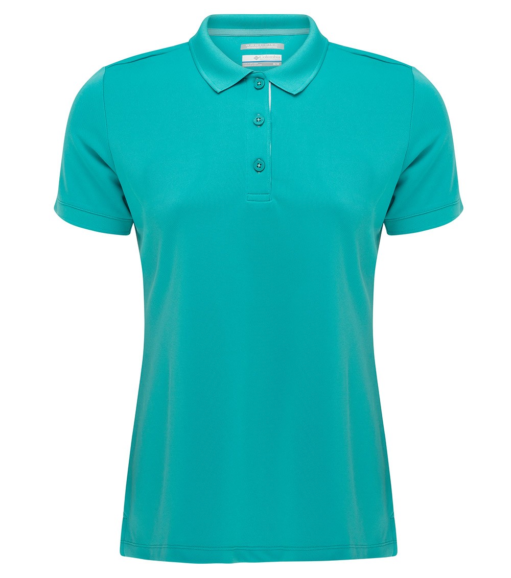 Columbia Womens Clearwater Creek Pique Polo Geyser