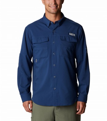 Columbia Mens Pfg Blood & Guts Iii L/s Shirt Carbon