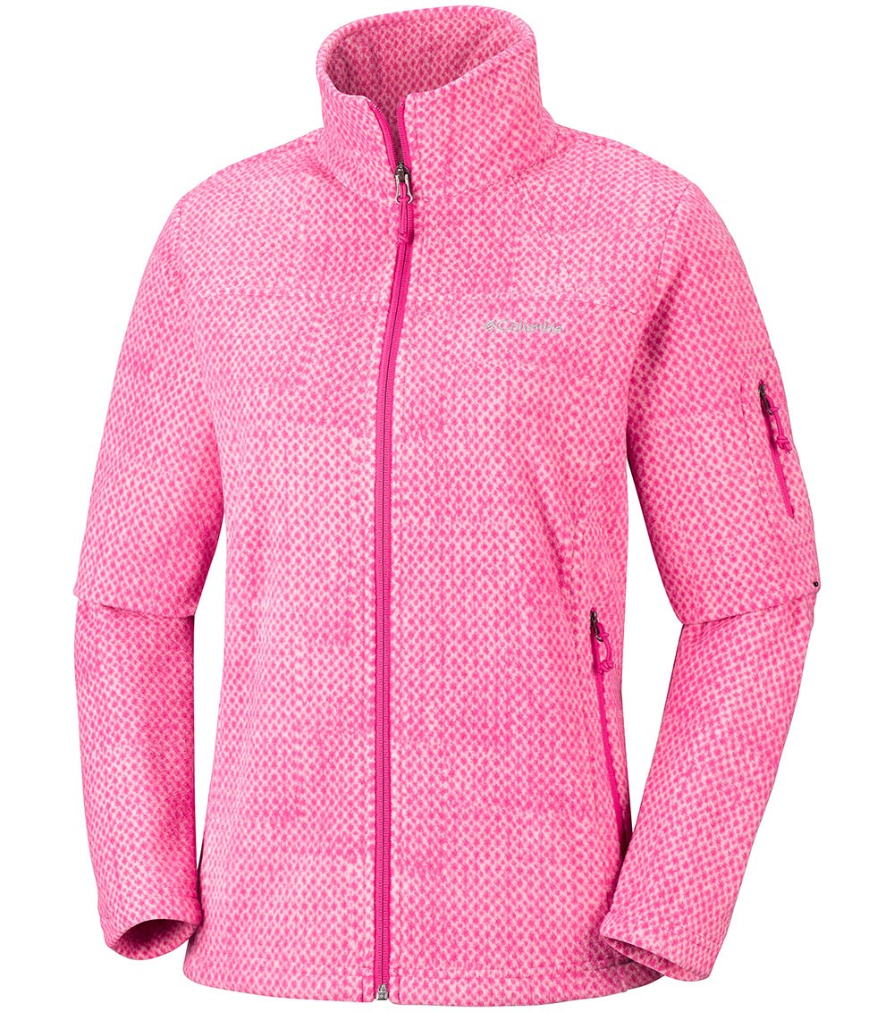 Columbia Womens Fast Trek Printed Fleece Jacket Cactus Pink