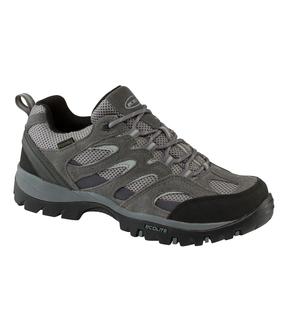 Ecolite Mens Trekker Low Waterproof Boots Black / Grey