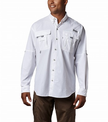 Columbia Men's Bonehead Long Sleeve Shirt, White Cap, XX-Small