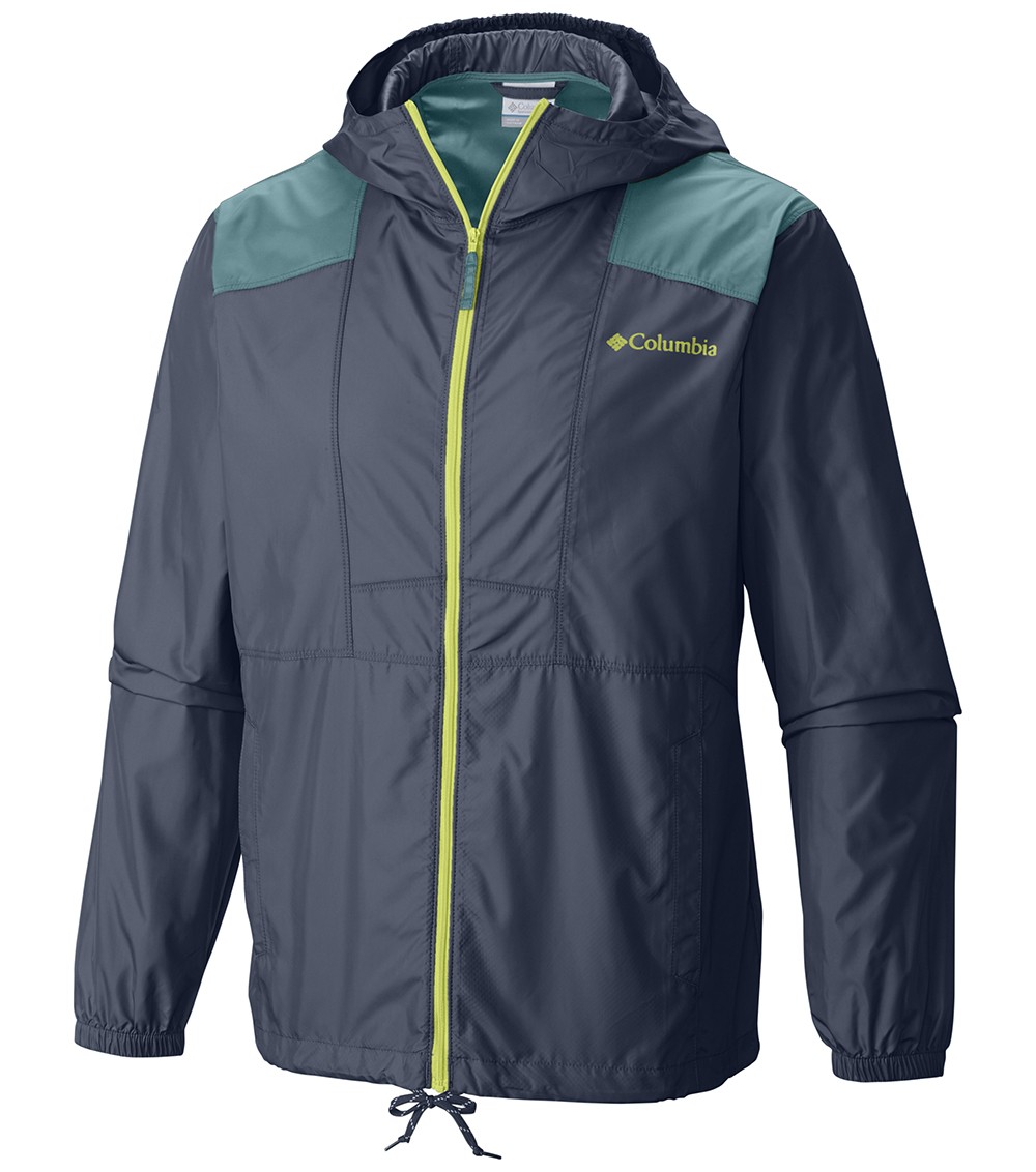 Columbia Mens Flashback Windbreaker Jacket Zinc / Teal